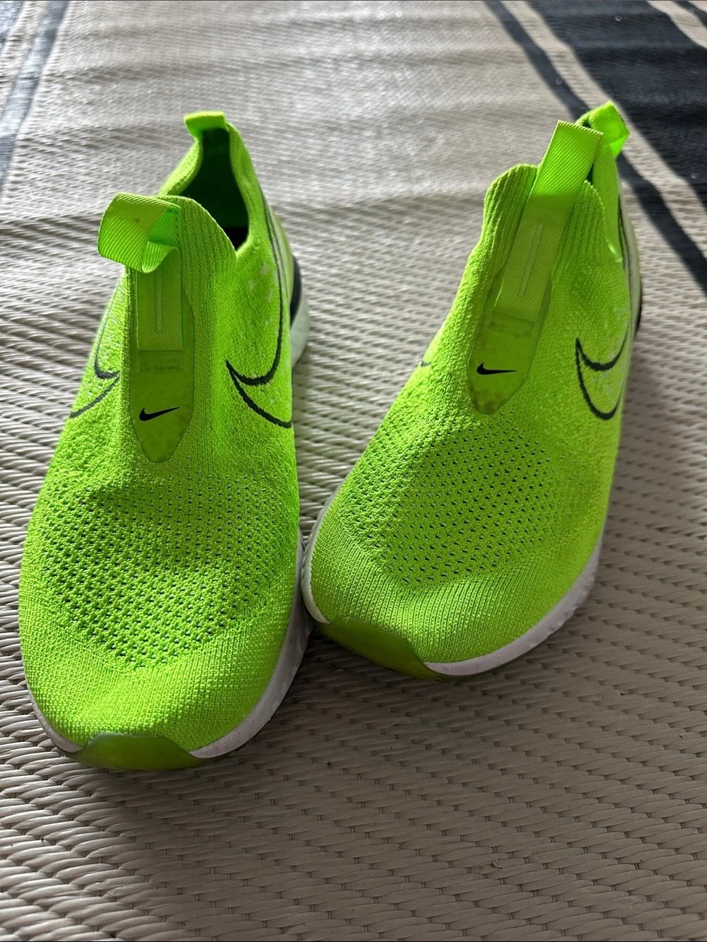 Nike Kids Neon Green Slip-On Running Sneakers